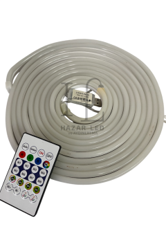 5 Volt IC-RGB Pixel Neon Şerit Led Set Bluetoothlu Ve Kumandalı IP68 Dış Mekan 5 Metre
