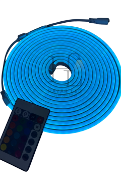 220 Volt RGB Esnek Neon Şerit Led Set Kumandalı IP65 Dış Mekan 5 Metre