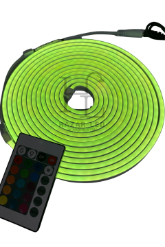 220 Volt RGB Esnek Neon Şerit Led Set Kumandalı IP65 Dış Mekan 5 Metre