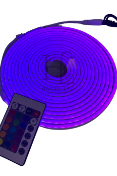 220 Volt RGB Esnek Neon Şerit Led Set Kumandalı IP65 Dış Mekan 5 Metre