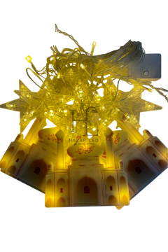 3 Metre 2 Minare Yıldız Saçak Led Gün Işığı IP44 İç Mekan Eklenebilir Fonksiyonlu Ramazan Dekoratif Led Işık Ramazan Süsü