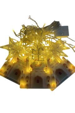 3 Metre 2 Minare Yıldız Saçak Led Gün Işığı IP44 İç Mekan Eklenebilir Fonksiyonlu Ramazan Dekoratif Led Işık Ramazan Süsü