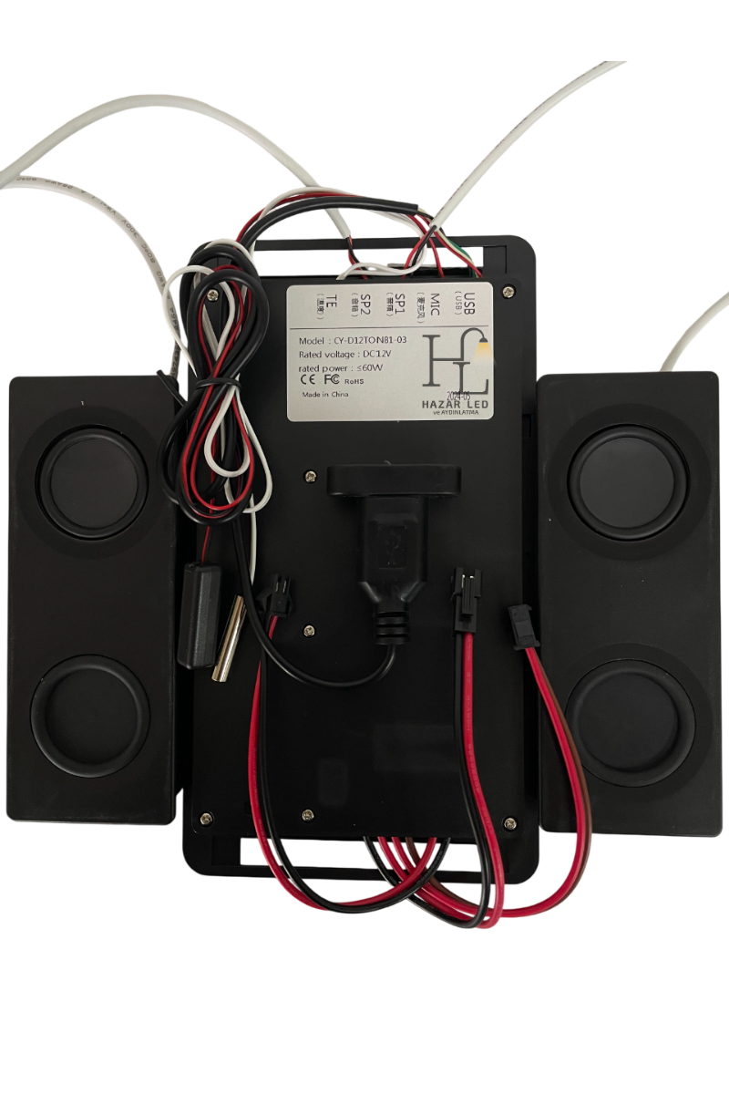 12 Volt Dokunmatik (Touch) Ayna Arkası Sensör Saat Temometre Hoparlör Banyo Aynası Sensörü