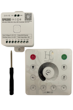 SP630E Tek Renk Pixel Şerit Led Kontrol Duvar Tipi Kontrol Cihazı 12-24 Volt