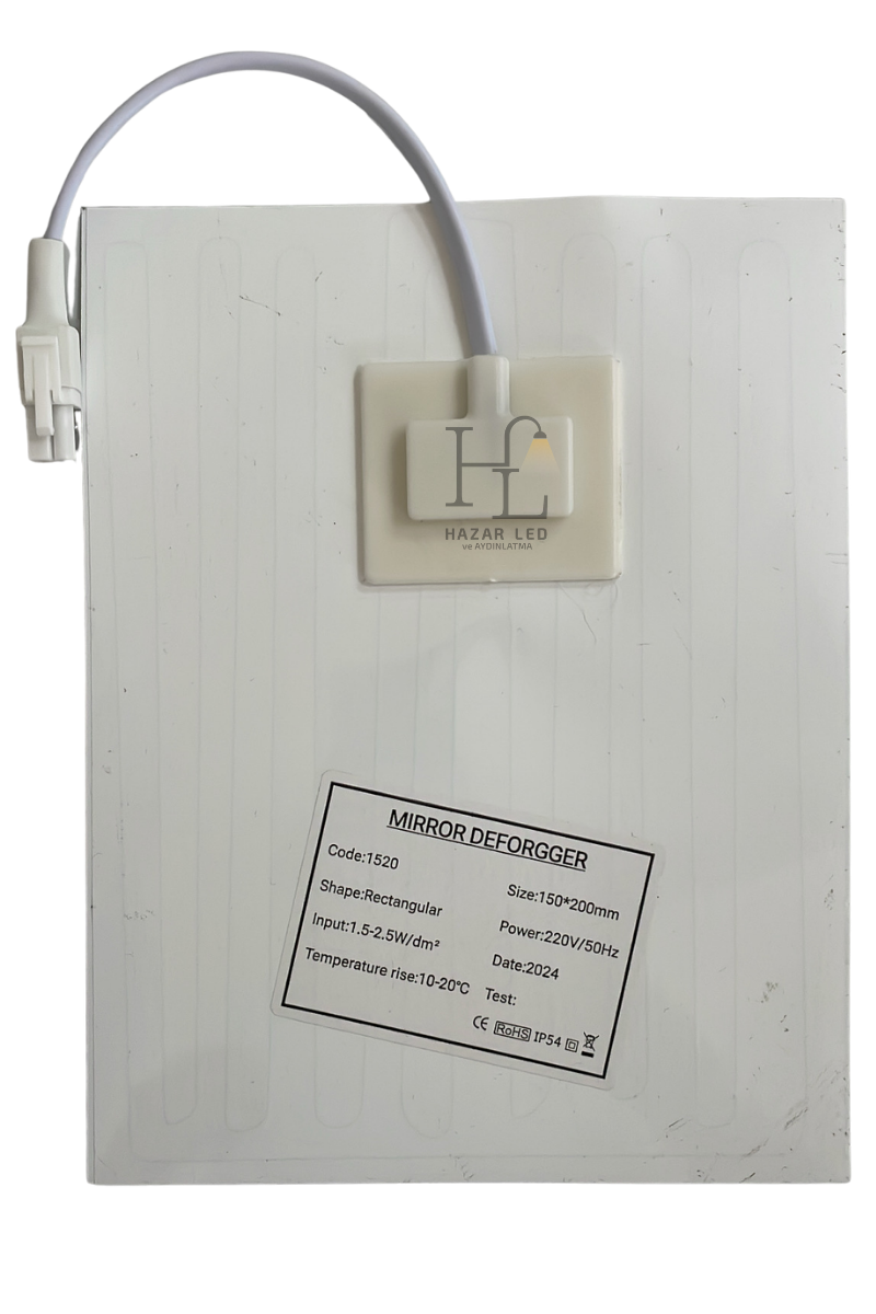 220 Volt Ayna Arkası Buğu Önleyici Rezistans Banyo Ayna Arkası Buğu Çözücü Kare 15x20 Cm