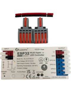 ESP32 Pixel Led Kontrol Devresi 4 Kanallı WLed Dijital Led Kontrol 5-24 Volt