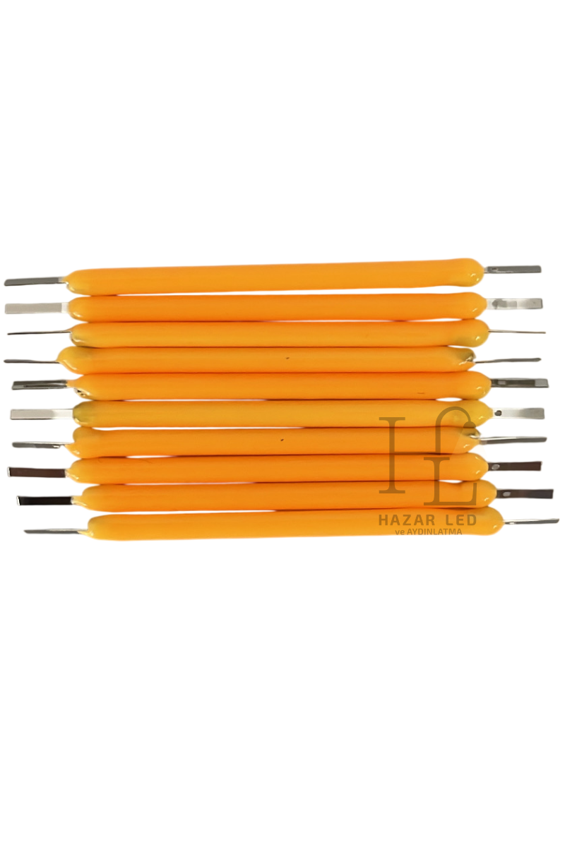 3 Volt 38MM Led Filament Sarı (Amber) Retro Tungsten Filament 10 Adet
