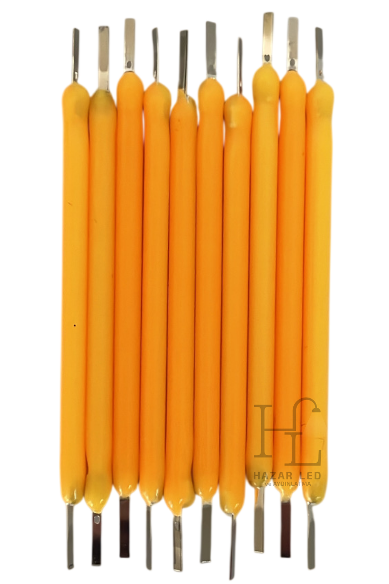 12 Volt 38MM Led Filament Sarı (Amber) Retro Tungsten Filament 10 Adet