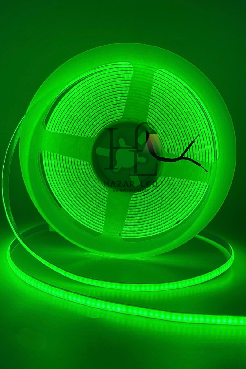5 Volt 5MM 400 Ledli İnce Esnek Cob Şerit Led Yeşil IP20 5 Metre