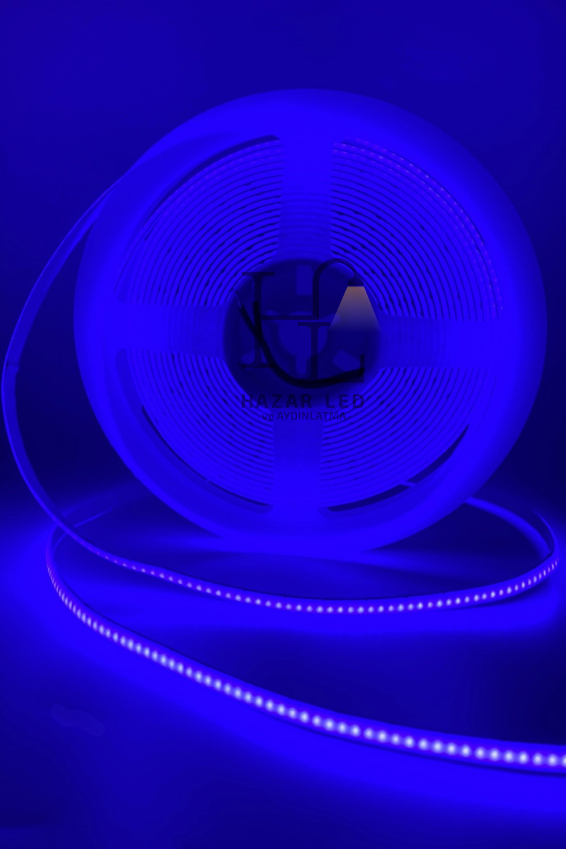 5 Volt 5MM 400 Ledli İnce Esnek Cob Şerit Led Mavi IP20 5 Metre