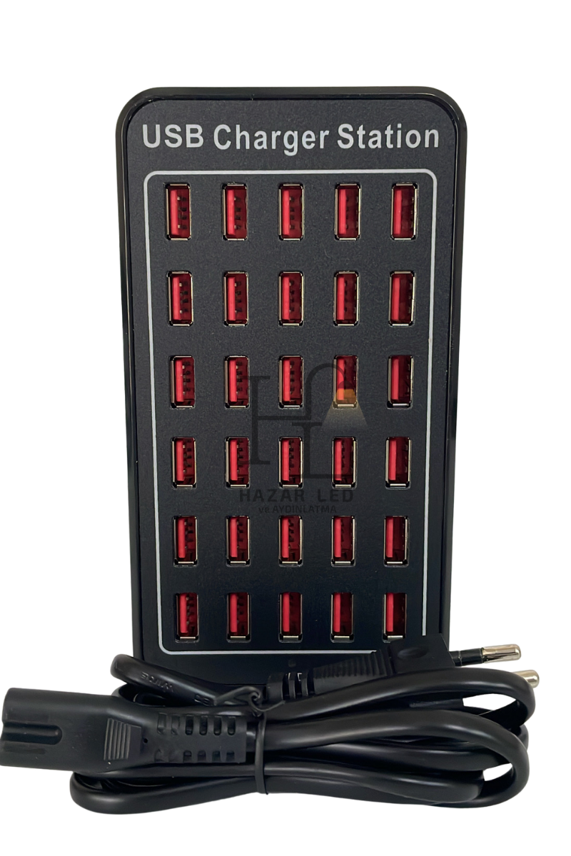 30 Port USB Şarj İstasyonu 150 Watt Çoklu USB Şarj Aleti