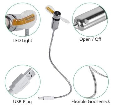 Mini USB Ledli I Love You Yazılı Fan, Mini USB Vantilatör