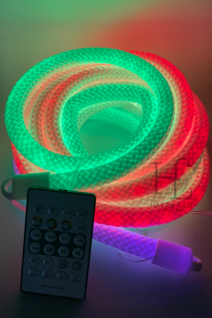 5 Volt USB Girişli 360 Derece RGB-IC Pixel Neon Şerit Led Bluetooth Ve RF Kumandalı 5M