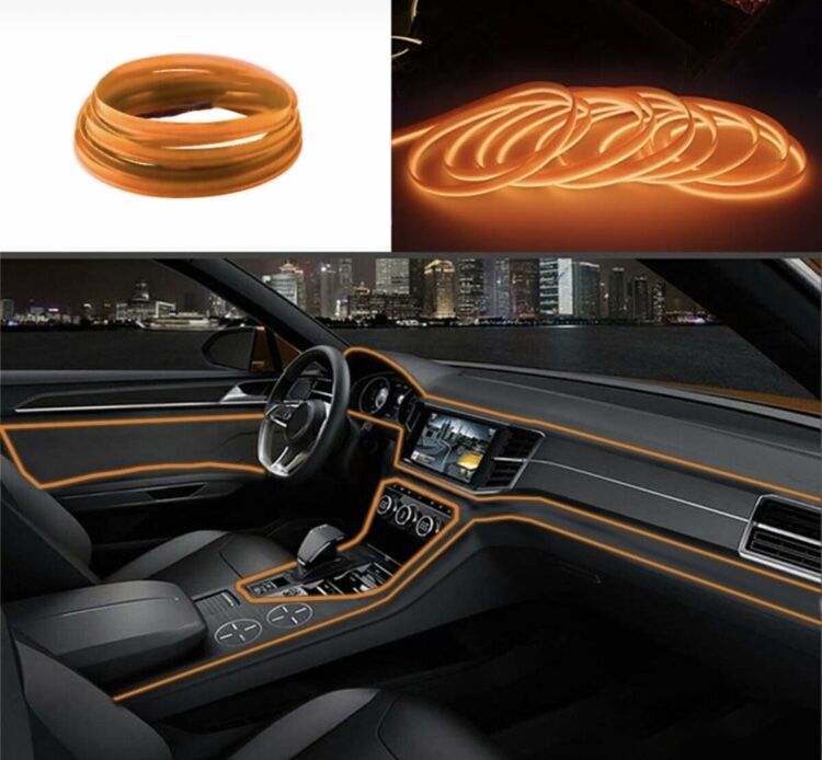 Araç İçi Neon Şerit Led 3 Metre Turuncu (Torpido Ledi)