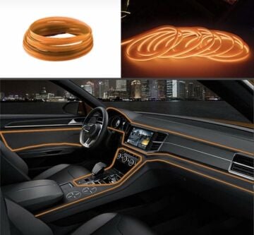 Araç İçi Neon Şerit Led 3 Metre Turuncu (Torpido Ledi)