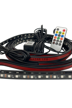 Pixel Araç Altı Led Aydınlatma 4'lü Şerit Led Set Atmosfer Ambiyans Lambası APP Kontrollü IP68