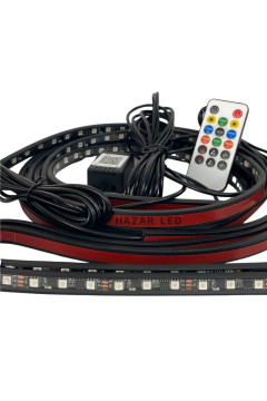 Pixel Araç Altı Led Aydınlatma 4'lü Şerit Led Set Atmosfer Ambiyans Lambası APP Kontrollü IP68