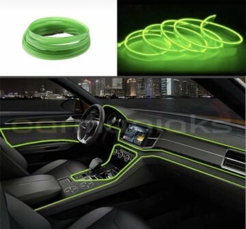 Araç İçi Neon Şerit Led 3 Metre Yeşil (Torpido Ledi)