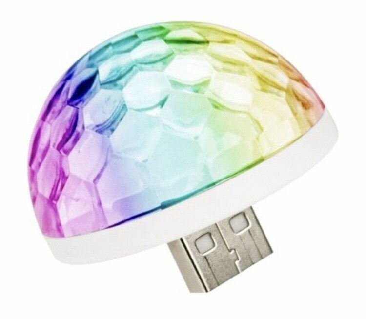 Müziğe Ve Sese Duyarlı Usb Girişli Araç Içi Mini Disko Topu