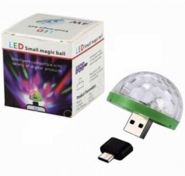 Müziğe Ve Sese Duyarlı Usb Girişli Araç Içi Mini Disko Topu