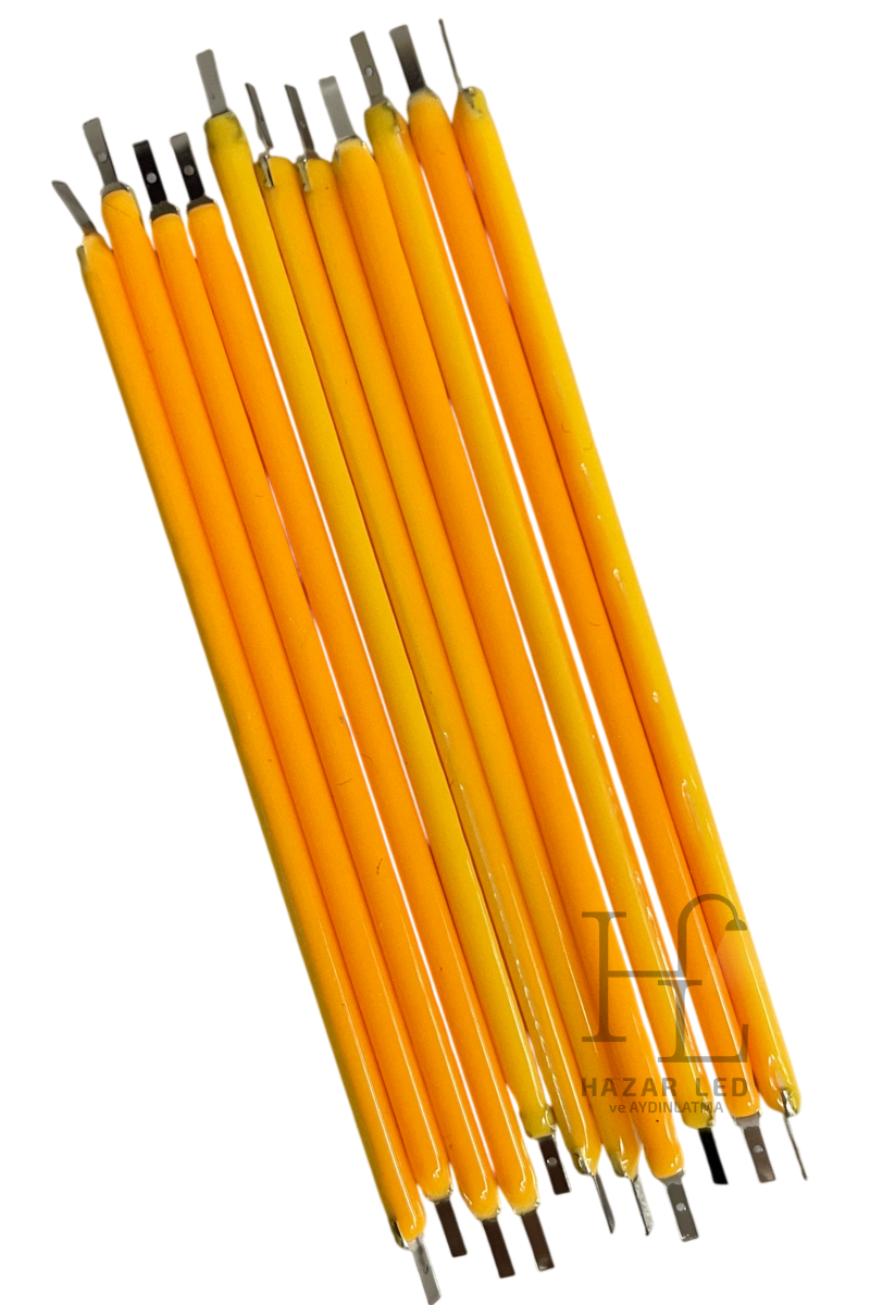 3 Volt 68MM Led Filament Sarı (Amber) Retro Tungsten Filament 10 Adet