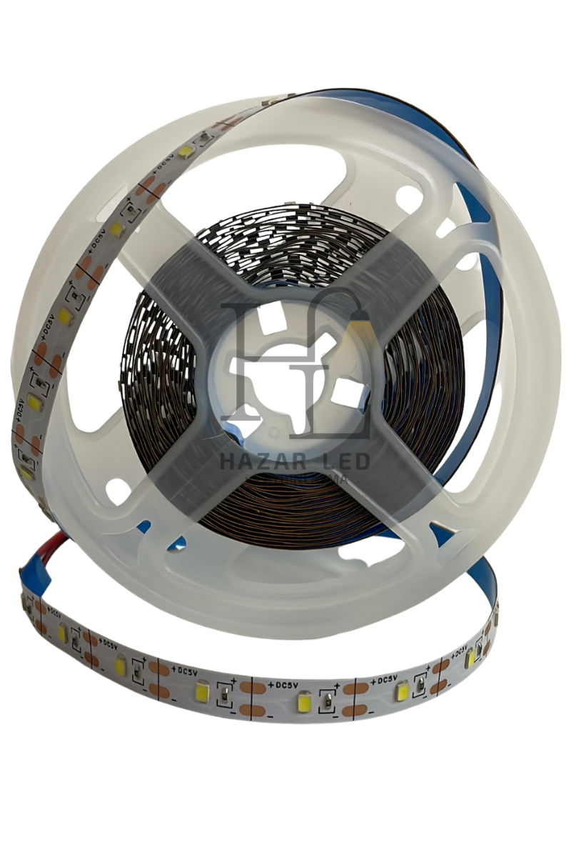 5 Volt 2835 60 Ledli 8MM IP20 Şerit Led 5 Metre Beyaz