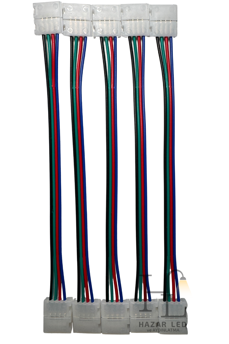 4 Pin RGB Şerit Led İçin İki Yönlü Hızlı Konnektör Kablo 8MM (5 Adet)