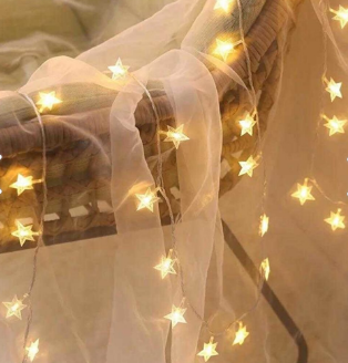 Dekoratif Yıldızlı İp Led Işık 5 Metre 220 Volt Yıldızlı Yılbaşı Süsü Gün Işığı