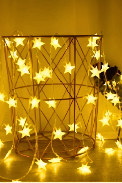 Dekoratif Yıldızlı İp Led Işık 5 Metre 220 Volt Yıldızlı Yılbaşı Süsü Gün Işığı
