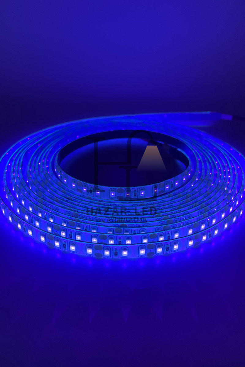 12V UV (Ultraviyole) Şerit Led 2835 SMD Metrede 120 Led Black