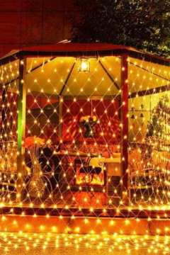 Ağ Led Işık 3x3 File Ağ Perde Led Işık Gün Işığı Eklemeli 240 Ledli Örümcek Ağı Işığı Yılbaşı Süsü
