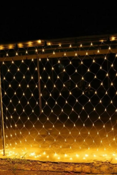 Ağ Led Işık 3x3 File Ağ Perde Led Işık Gün Işığı Eklemeli 240 Ledli Örümcek Ağı Işığı Yılbaşı Süsü