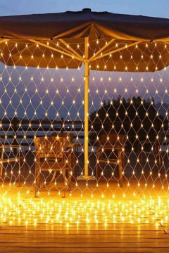 Ağ Led Işık 3x3 File Ağ Perde Led Işık Gün Işığı Eklemeli 240 Ledli Örümcek Ağı Işığı Yılbaşı Süsü