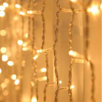 2X2 Pilli Perde Led Animasyonlu Yılbaşı Süsü Gün Işığı