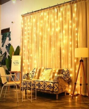 2X2 Pilli Perde Led Animasyonlu Yılbaşı Süsü Gün Işığı