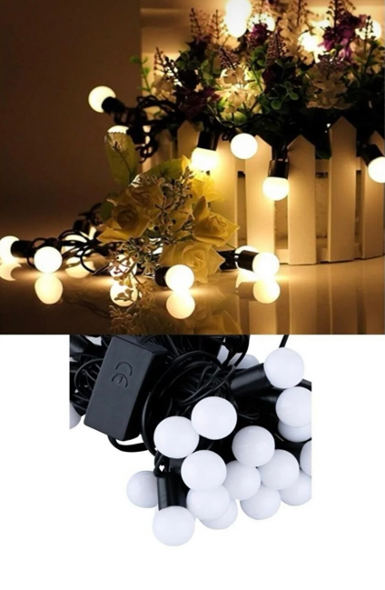 Top Led Işık 5 Metre Boncuk Led Yılbaşı Süsü Sabit Yanan Dekoratif Led Işık Gün Işığı