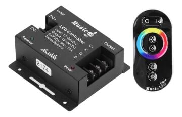 Dokunmatik (Touch) RGB Şerit Led Kumanda Müzik Ses Kontrol Devresi 12-24V