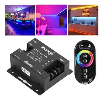 Dokunmatik (Touch) RGB Şerit Led Kumanda Müzik Ses Kontrol Devresi 12-24V