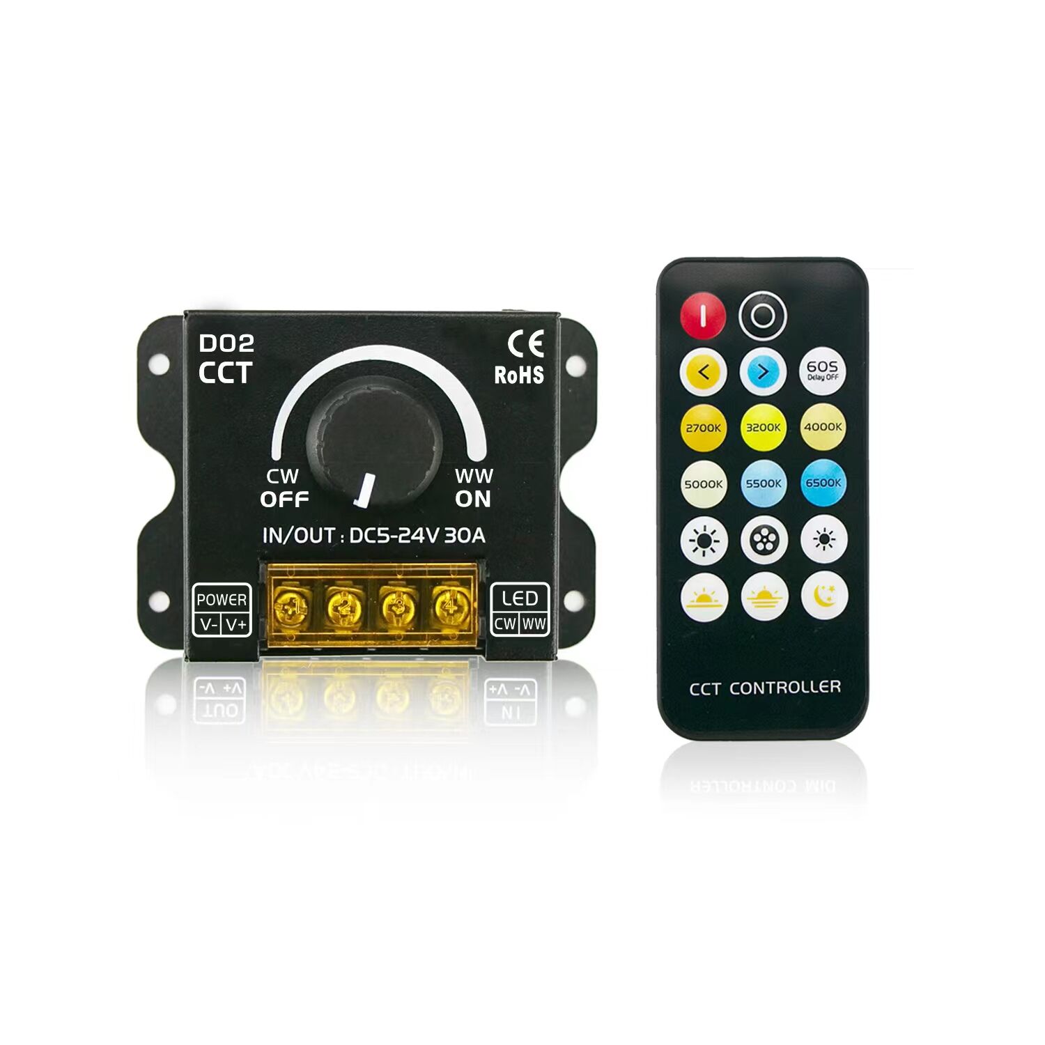 Kelvin Ayarlı 2 Kanal Led Dimmer 12-24 Volt