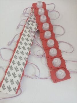 12 Volt 1.5 Watt Tek Mercekli Modül Led Kırmızı (10 Adet)