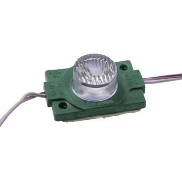 12 Volt 1.5 Watt Tek Mercekli Modül Led Yeşil (10 Adet)