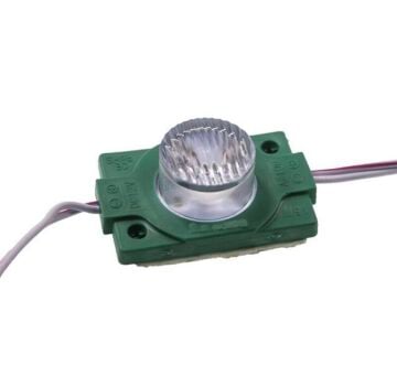 12 Volt 1.5 Watt Tek Mercekli Modül Led Yeşil (10 Adet)