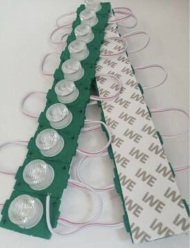 12 Volt 1.5 Watt Tek Mercekli Modül Led Yeşil (10 Adet)