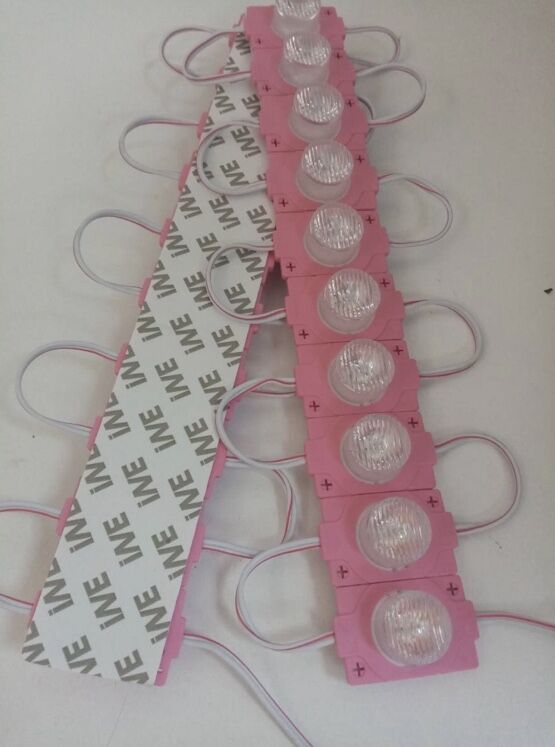 12 Volt 1.5 Watt Tek Mercekli Modül Led Pembe (10 Adet)