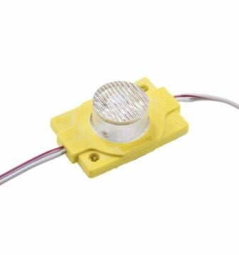 12 Volt 1.5 Watt Tek Mercekli Modül Led Sarı (Amber) -10 Adet-