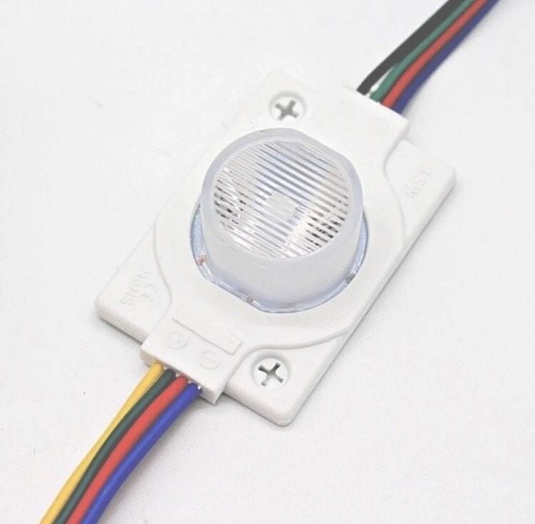 12 Volt 1.5 Watt Tek Mercekli Modül Led RGB (10 Adet)