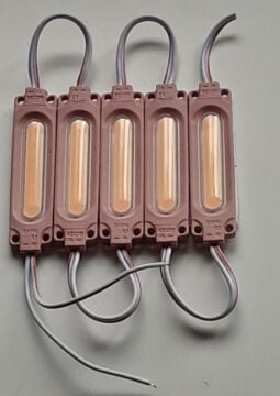 Cob Led Modül Lensli 2 Watt 12 Volt Pembe (10 Adet)