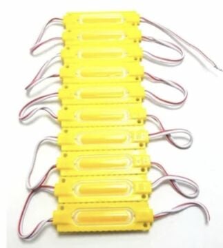 Cob Led Modül Lensli 2 Watt 12 Volt Amber (Sarı) (10 Adet)