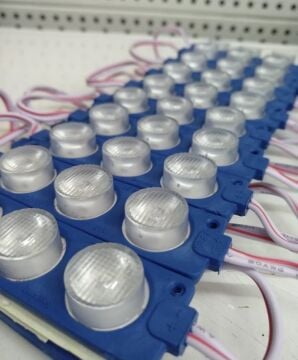 12 Volt 3’lü Lensli 3 Watt 3030 Reklamcı Modül Mavi (10 Adet)