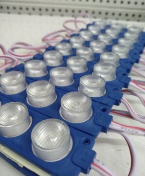 12 Volt 3’lü Lensli 3 Watt 3030 Reklamcı Modül Mavi (10 Adet)